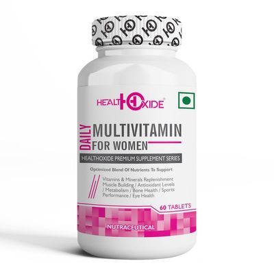 HealthOxide Daily Multivitamin for Women | 60 Tablets | Essential Vitamins & Minerals for Energy, Immunity, Muscle Health, Antioxidant Support, Eye Health & Sports Performance