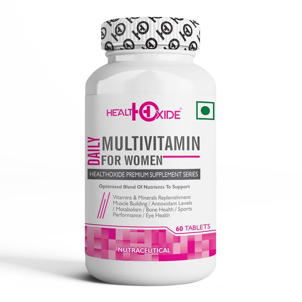 HealthOxide Daily Multivitamin for Women | 60 Tablets | Essential Vitamins & Minerals for Energy, Immunity, Muscle Health, Antioxidant Support, Eye Health & Sports Performance