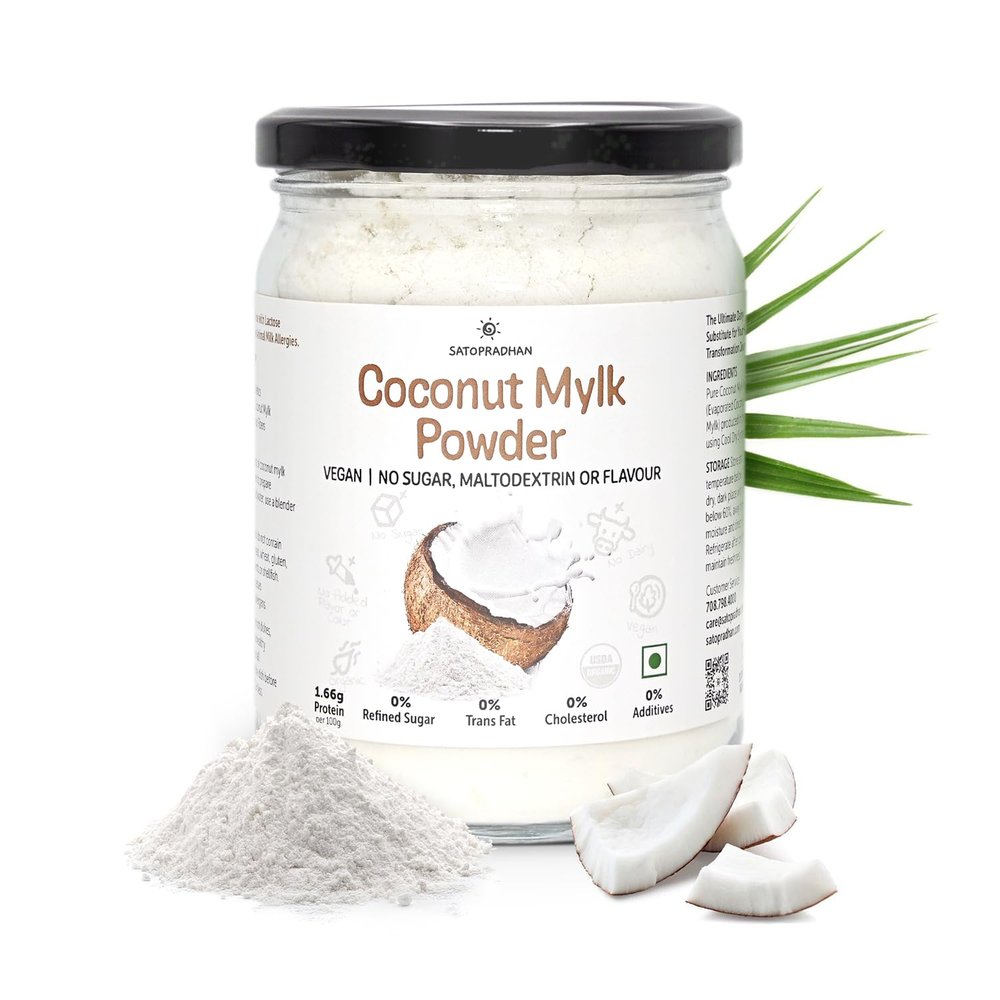 Satopradhan Coconut Mylk Powder, 200g | Dairy-Free Milk Substitute | No Added Sugar, No Flavour, Maltodextrin-Free | Supports Overall Wellness