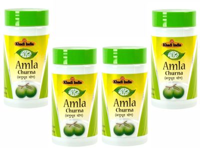 Meghdoot Ayurvedic 100% Natural Churan Powder Enriched With Natural Exracts of Amla and Pineapple For Hair Growth & Strength, Natural Nutrients & Antioxidants 100gm Each (Pack of 4)