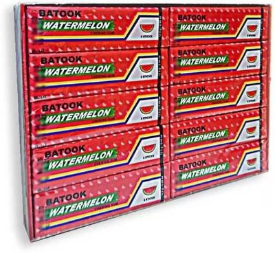 Batook 5 Sticks Natural And Artificial Watermelon Flavour Chewing Gum 250gm Box (Imported)
