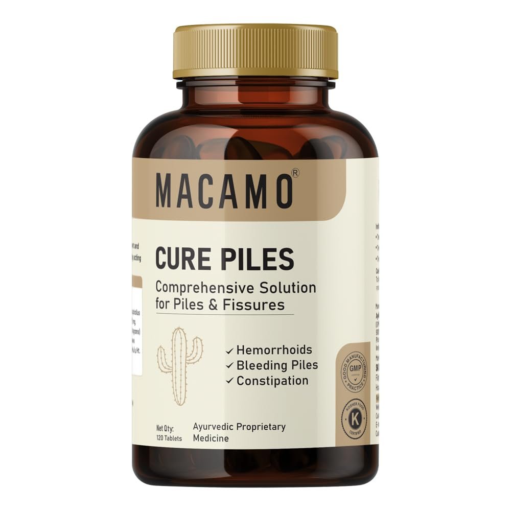 MACAMO Cure Piles Tablets,Comprehensive Solution for Hemorrhoids and Fissures, GMP Approved (120 Tabletes)