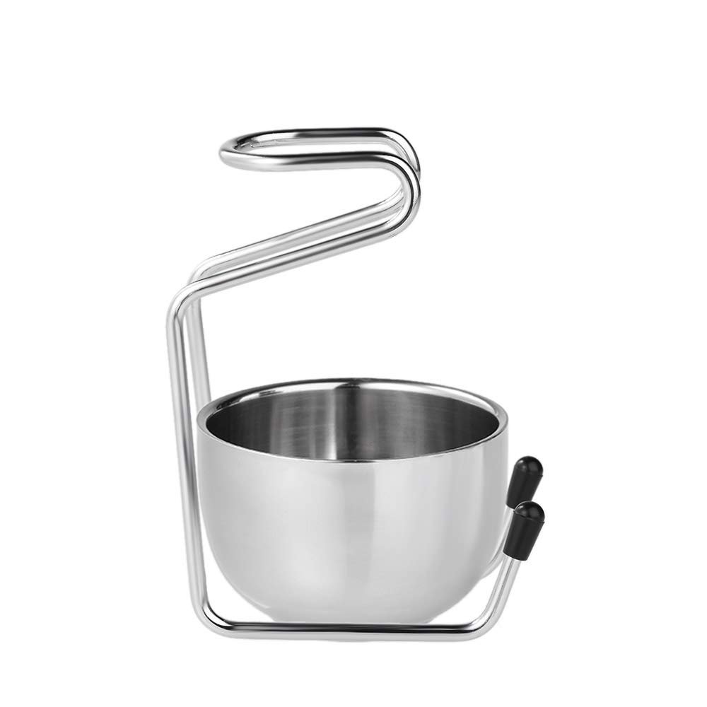 F FABOBJECTS 2 in 1 Stainless Steel Men's Shaving Kit Shaving Brush Holder + Soap Bowl Male Shaving Tool Set