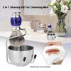 F FABOBJECTS 2 in 1 Stainless Steel Men's Shaving Kit Shaving Brush Holder + Soap Bowl Male Shaving Tool Set view 4