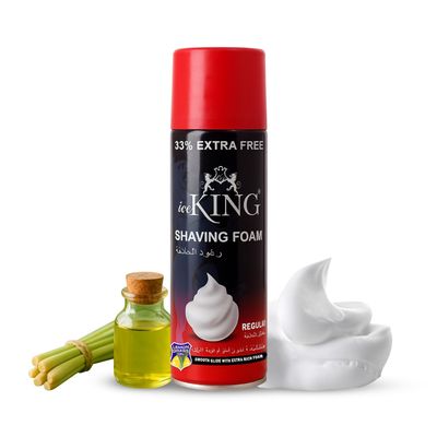 Vetoni Ice King Red Organic Shaving Foam for Men with Lemongrass Oil Prevents Cuts & Burns, Smooth Shave, Natural Ingredients & Perfect for Sensitive Skin, 400ml (100+ Shaves)
