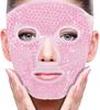 Hidak Cold Face Mask with Gel Beads Reduce Face Puff Dark Circles Reusable Cool Gel Cooling Eye Pads Suitable for Women Facial SPA Ice Face Mask for Sleeping Headaches (Pink Face Mask) view 1