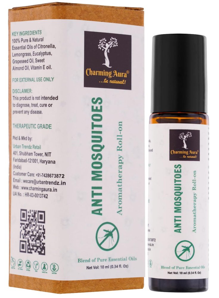 Anti Mosquitoes - Mosquito Repellent Roll-on | Blend of natural essential Oils | Pleasant scent while effectively keeping mosquitoes at bay | Skin friendly & Kids safe | 10ml (Mosquito Repellent Roll-on, Pack of 1)