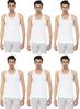 Amul Comfy Men's Cotton White Sleeveless Vest - Pack of 6 (#White-RN-95 CM) view 1