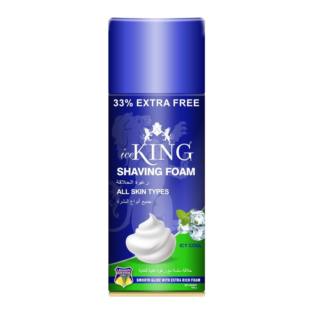 Vetoni Ice King Shaving Foam for Men Icy Cool Mint & Vitamin E for a Smooth, Refreshing Shave with Ultimate Hydration and Comfort, (400g), Pack of 1