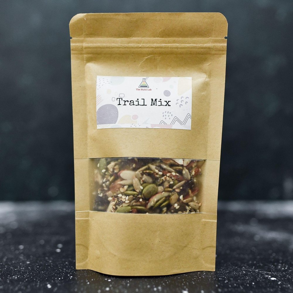 Nutri Lab | Trail Mix | Mix of nuts & Seeds | Vegan | Gluten Free | High Fibre | Omega 3 Fatty acids | Proteins & Calcium | 200g