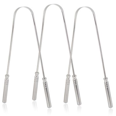 Midazzle Stainless Steel Premium tongue cleaner | Reduces Bad Breath | Comfortable & Flexible Handle Easy to Use pack of 3