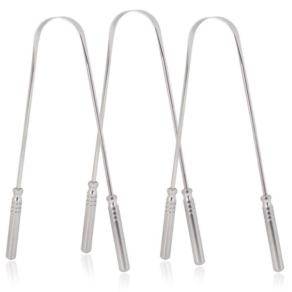 Midazzle Stainless Steel Premium tongue cleaner | Reduces Bad Breath | Comfortable & Flexible Handle Easy to Use pack of 3