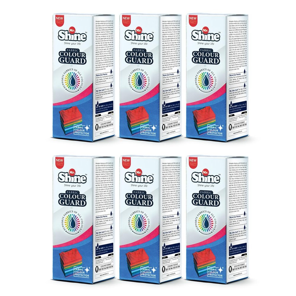 Mr.Shine Colour Guard 100 ml | Fabric Colour Fixer Anti-Fade Formula For All Types of Fabric, Prevent Fading & Cross Staining (Pack of 6)