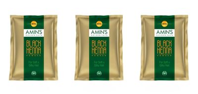 Amin's Golden Pack Black Henna Powder | No Ammonia | Export Quality | Herbal-Based (3)