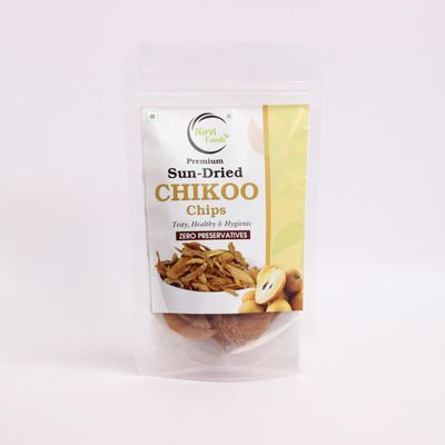 Nirvi Foods Sun-Dried Chikoo Chips- 100% Natural, Full of Energy, Gluten Free, No artificial preservatives- Pack of 1 (75 gm each)