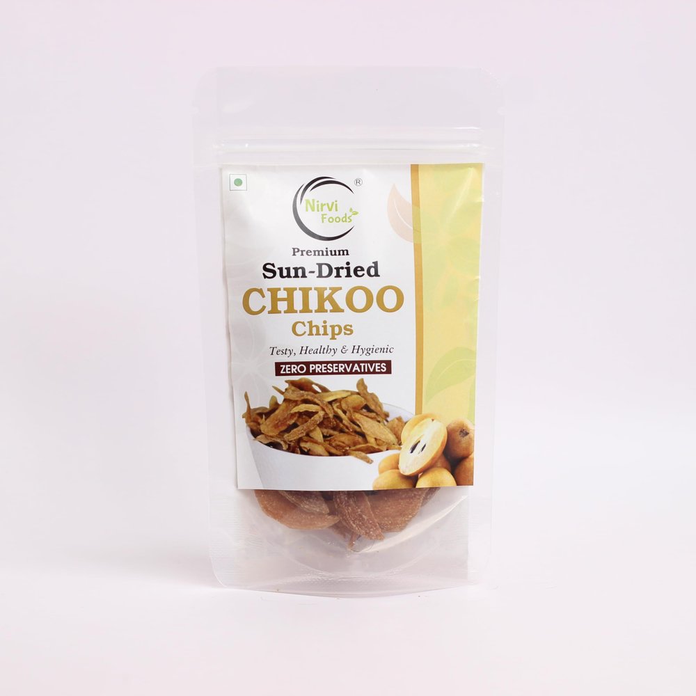 Nirvi Foods Sun-Dried Chikoo Chips- 100% Natural, Full of Energy, Gluten Free, No artificial preservatives- Pack of 1 (75 gm each)