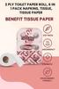 2 Ply Toilet Paper Roll, 6 in 1 Pack Napkins, Tissue, Tissue Paper view 3