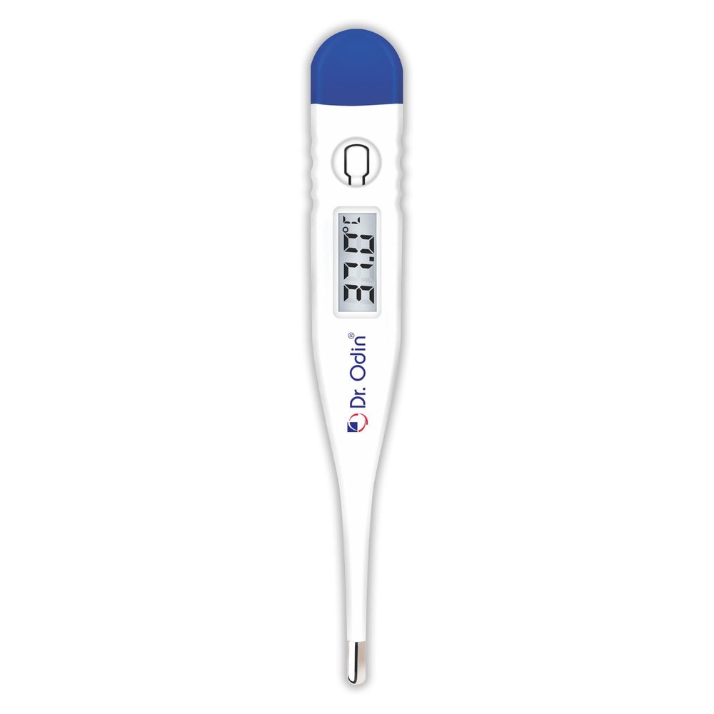 Dr. Odin ODT 311 Digital Thermometer for Precise Temperature Monitoring in Celsius & Fahrenheit - Fast, Accurate, Water Resistant and Family-Friendly (White & Blue)