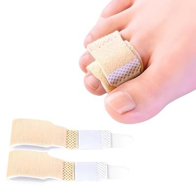 ADBEE | Toe Straightener & Bunion Corrector for Pain Relief | 2 Pcs Orthopedic Toe Splints with Separator | Adjustable | Beige | Unisex