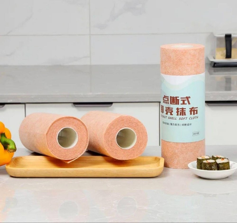 KPS Coconut Greasy Tissue Roll | Oil Absorbing Paper Roll | Grease Removing Kitchen Wipes | Reusable & Washable Non Stick Roll | Household Cleaning Cloth (Pack of 1,Multicolor)