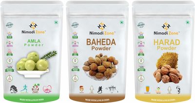 Nimadi Zone Pack Of 3 Amla, Baheda and Harad | Immunity Booster Super Saver Combo Pack (100 GM Each) = 300 GM By Nimadi Zone