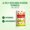 GREEN TREE 4-Ply KitchenTowels Tissue Paper 20 x 20 CM Pack Of 6 Napkins Soft & Highly absorbent | Ecofriendly Better alternative to Paper Tissue Roll view 4