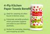 4-Ply Kitchen Paper Towels, 20 x 20 cm (3) Napkins, Tissue, Tissue Paper,Facial Tissue view 3