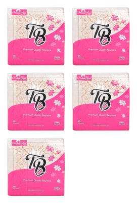 GREEN TREE Tb Facial Tissue Paper 40x40 CM Pack of 5 Hard 4-Ply Soft And Highly Absorbent | 100% Natural Virgin Cellulose Fiber Tissue
