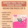GREEN TREE Tb Facial Tissue Paper 40x40 CM Pack of 5 Hard 4-Ply Soft And Highly Absorbent | 100% Natural Virgin Cellulose Fiber Tissue view 3