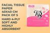 GREEN TREE Tb Facial Tissue Paper 40x40 CM Pack of 5 Hard 4-Ply Soft And Highly Absorbent | 100% Natural Virgin Cellulose Fiber Tissue view 4