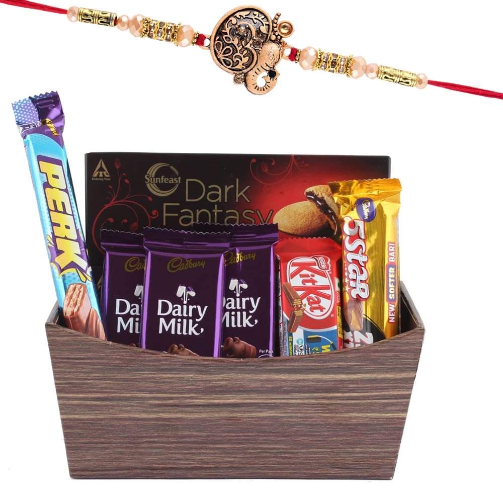 SFU E Com Attractive Basket With Creamy Chocolates | Rakhi Chocolate Gift For Brother | Ganesh Rakhi With Chocolates | Rakshabandhan Chocolate Gift | 888