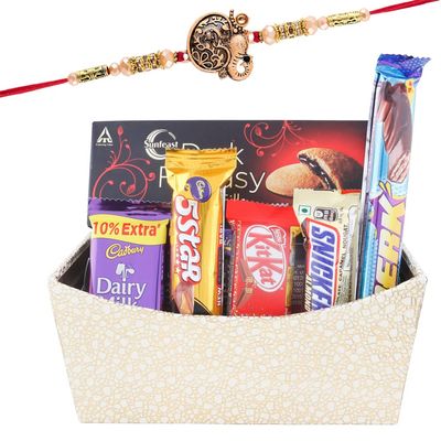 SFU E Com Attractive Chocolate Gift Hamper | Rakhi Chocolate Gift For Brother | Ganesh Rakhi With Chocolates | Rakshabandhan Chocolate Gift | 251