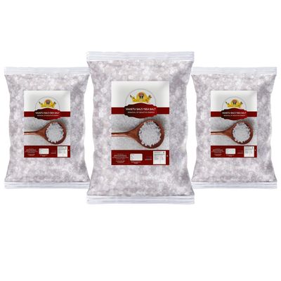 Baneeya Sa Crystal Sea Salt, Coarse Grain | Salt, Sea Salt Granules | Fine Grade | Yoga Meditation Sea Salt | Naturally Rich in Positive Energy-100GM*3Pack