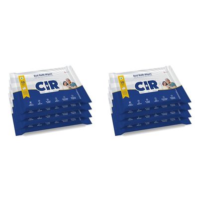 CIR Soft Body Cleansing Wet Bed Bath Wipes for Adults | Body Sponging | Extra Large, 10 Wipes/Pack (Pack of 8), 40 Wipes