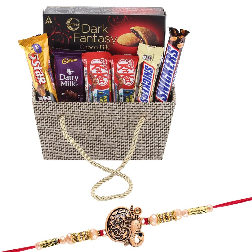 SFU E Com Chocolate Basket Gift Hamper | Rakhi Chocolate Gift For Brother | Ganesh Rakhi With Chocolates | Rakshabandhan Chocolate Gift | 809