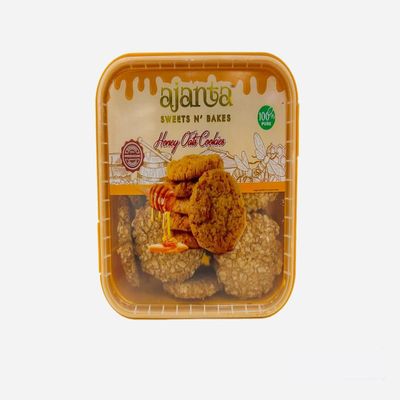 Ajanta Sweets Honey Oatmeal Cookies (Whole Grain Wheat Flour, Rolled Oats, Salt, Honey, Demerara Sugar, Butter, Canola Oil, Baking Powder) - Honey Oatmeal Cookies, 250 G