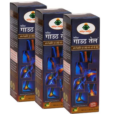 Yogiraj Ayurvedic Gouth Oil for Muscular and Joint Pain Relief, 120ml, (Pack of 3 || Saver Pack || 360ml)