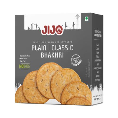 JIJO Plain Dry Bhakhri Ready To Eat Healthy Roasted Snacks (200g) - Pack Of 4