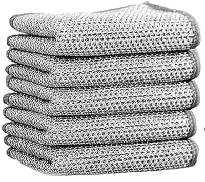Magic Providers Multipurpose Wire Dishwashing Rags for Wet and Dry Stainless Steel Scrubber Non-Scratch Wire Dishcloth for Washing Dishes Sinks Counters Easy Rinsing Machine Washable | Pack of 2