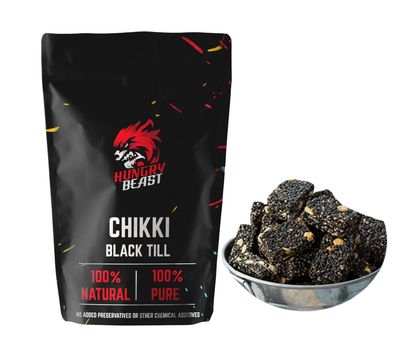 Pure Natural Jaggery Black Seesame Seeds Chikki | Jaggery Black Till Bar | Nalla Nuvvula Achuu - 250 Grams