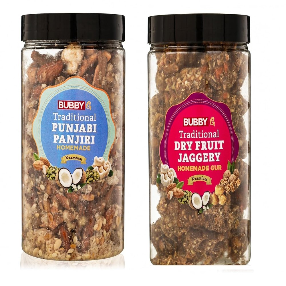 BUBBY G Dry Fruit+Punjabi panjiri COMBO PACK each unit 500 gram No Preservatives Added Pure Desi Ghee Punjabi Dry Fruit Panjeeri | Healthy & Nutritious Homemade Panjeeri made with Jaggery gur
