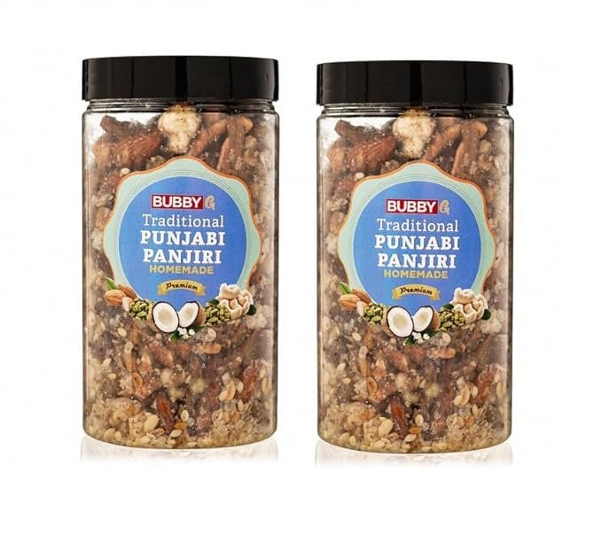 BUBBY G Punjabi Panjiri |Traditional panjeeri Punjabi sweet Healthy snack Ayurvedic panjeeri Pure, Natural, No Preservatives Added (500gm Pack of 2)
