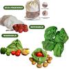 Fab Ellite Cotton Vegetable Bags Fridge Storage Bag Sabji Fruits Pouch Refrigerator Produce bags Clothe Muslin Reusable Washable with Drawstrings (Beige and Green, Pack of 12) view 3