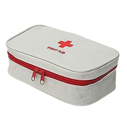 JB Export Nylon Travel Medicine Pouch Emergency First Aid Kit Pouchorganizer With Medicine-Pocket Empty Bag For Travelling Car, Home, Office, Grey