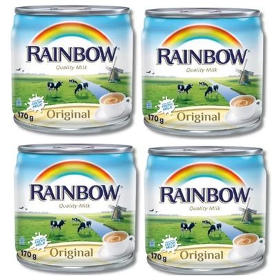 Rainbow Quality Milk Fresh Milk (Pack of 4) 170g Each (Imported UAE)