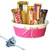 SFU E Com Attractive Chocolate Hamper With Attractive Tie Basket | Kids Rakhi Chocolate Gift For Brother | Doremon Kids Rakhi With Chocolates | Rakshabandhan Chocolate Gift | 094 view 1