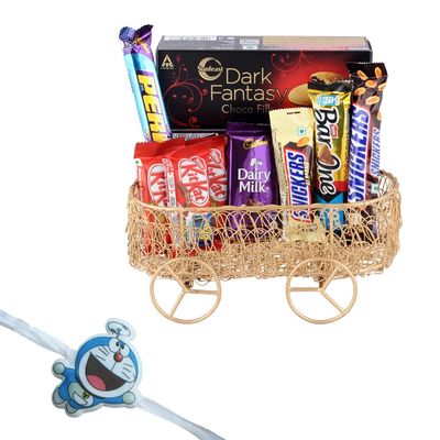 SFU E Com Creamy Chcoolate Gift For Loved Once | Kids Rakhi Chocolate Gift For Brother | Doremon Kids Rakhi With Chocolates | Rakshabandhan Chocolate Gift | 670