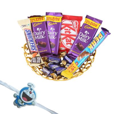 SFU E Com Chocolate Gift For Your Loved Ones | Kids Rakhi Chocolate Gift For Brother | Doremon Kids Rakhi With Chocolates | Rakshabandhan Chocolate Gift | 062