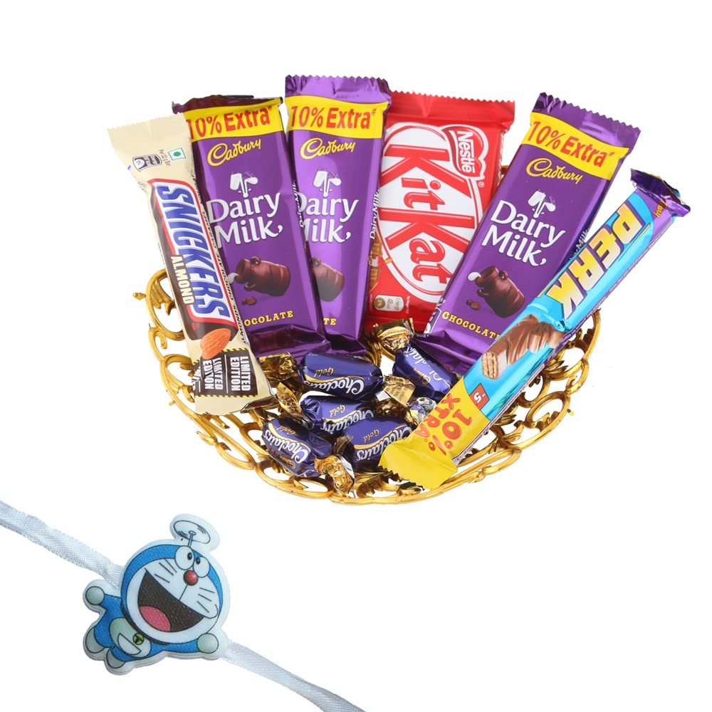 SFU E Com Chocolate Gift For Your Loved Ones | Kids Rakhi Chocolate Gift For Brother | Doremon Kids Rakhi With Chocolates | Rakshabandhan Chocolate Gift | 062