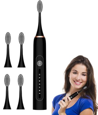 Suicune Rechargeable Sonic Electric Toothbrush for Adults with 4 Brush Heads, 6 Modes, 2 Minute Smart Timer and Fast 4 Hour Charge - Perfect for Travel and Easy Dental Care